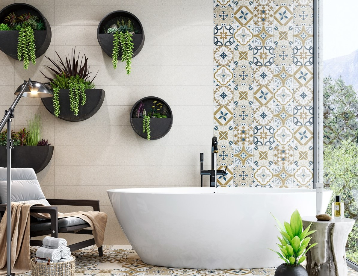 Combinaciones de azulejos para baños modernos - Decorandea